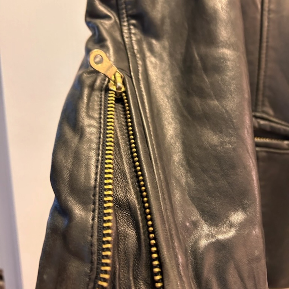 Marc by Marc Jacobs - Vintage (90s) Black Slim Fit Leather Jacket - size XS/TP - Picture 8 of 9